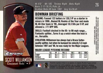 2000 Bowman Chrome #26 Scott Williamson Back