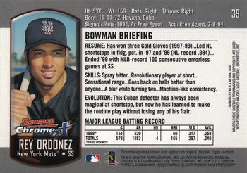 2000 Bowman Chrome #39 Rey Ordonez Back