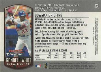 2000 Bowman Chrome #53 Rondell White Back