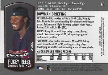 2000 Bowman Chrome #65 Pokey Reese Back