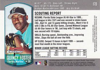 2000 Bowman Chrome #170 Quincy Foster Back