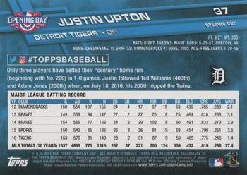 2017 Topps Opening Day #37 Justin Upton Back