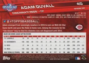 2017 Topps Opening Day #40 Adam Duvall Back
