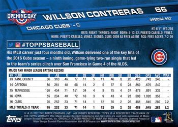 2017 Topps Opening Day #66 Willson Contreras Back
