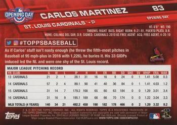 2017 Topps Opening Day #83 Carlos Martinez Back