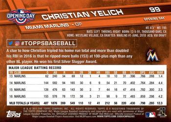 2017 Topps Opening Day #99 Christian Yelich Back