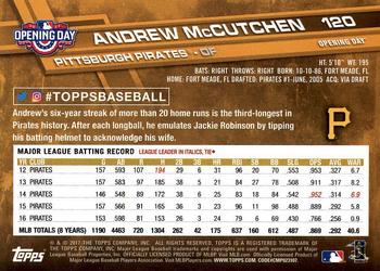 2017 Topps Opening Day #120 Andrew McCutchen Back