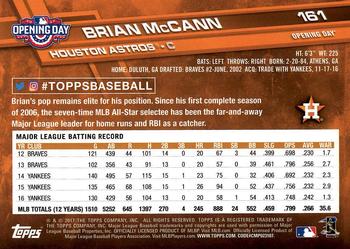 2017 Topps Opening Day #161 Brian McCann Back
