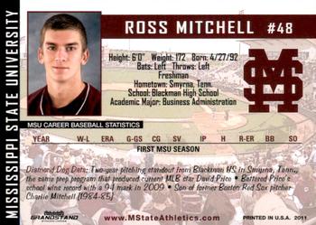 2011 Grandstand Mississippi State Diamond Dogs #NNO Ross Mitchell Back