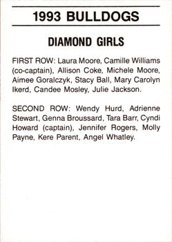 1993 Mississippi State Bulldogs #NNO Diamond Girls Back