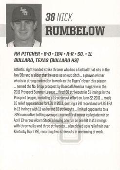2012 LSU Tigers #NNO Nick Rumbelow Back