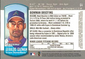 2000 Bowman Chrome Draft Picks & Prospects #64 Geraldo Guzman Back