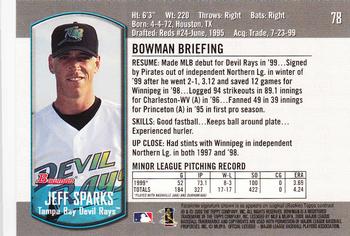 2000 Bowman Draft Picks & Prospects #78 Jeff Sparks Back