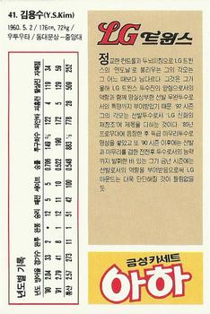 1992 Geumseong LG Twins #41 Yong-Soo Kim Back