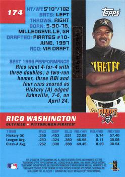 2000 Bowman's Best #174 Rico Washington Back