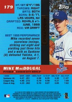 2000 Bowman's Best #179 Mike MacDougal Back