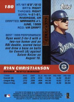 2000 Bowman's Best #180 Ryan Christianson Back