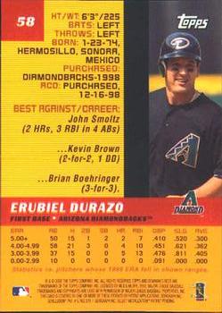2000 Bowman's Best #58 Erubiel Durazo Back