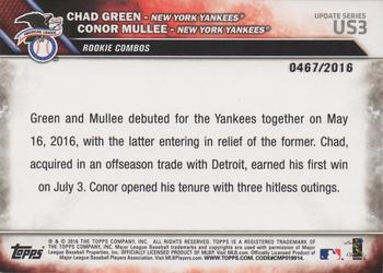 2016 Topps Update - Gold #US3 Conor Mullee / Chad Green Back