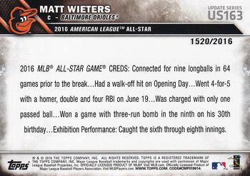 2016 Topps Update - Gold #US163 Matt Wieters Back