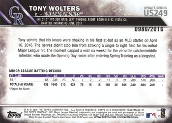 2016 Topps Update - Gold #US249 Tony Wolters Back