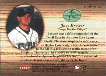 2002 Fleer Tradition - Lumber Company #21LC Jace Brewer  Back