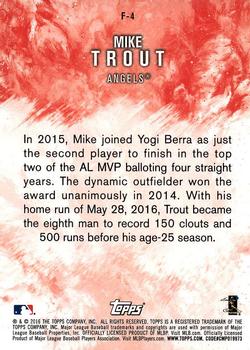 2016 Topps Update - Fire #F-4 Mike Trout Back