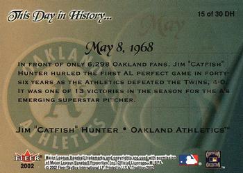 2002 Fleer Tradition - This Day in History #15 DH Jim Hunter  Back
