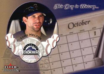 2002 Fleer Tradition - This Day in History #28 DH Todd Helton  Front