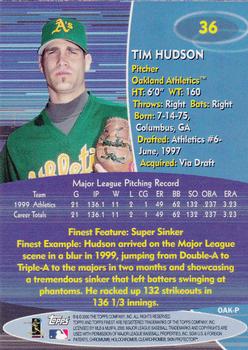 2000 Finest #36 Tim Hudson Back