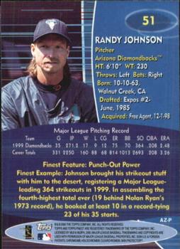 2000 Finest #51 Randy Johnson Back