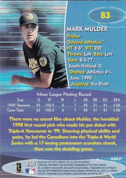 2000 Finest #83 Mark Mulder Back