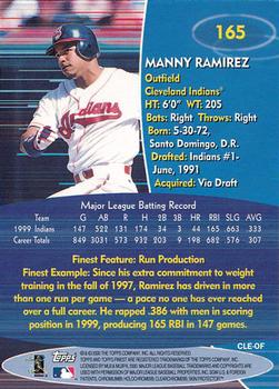 2000 Finest #165 Manny Ramirez Back