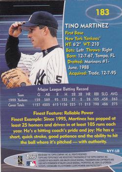 2000 Finest #183 Tino Martinez Back