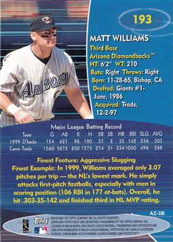 2000 Finest #193 Matt Williams Back