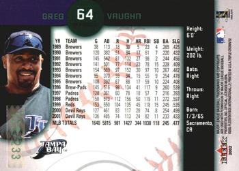 2002 Fleer Triple Crown - Batting Average Parallel #64 Greg Vaughn Back