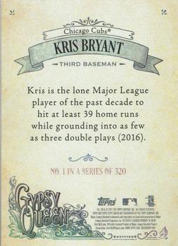 2017 Topps Gypsy Queen #1 Kris Bryant Back