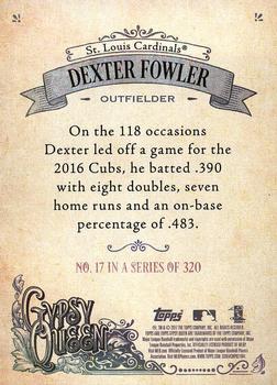 2017 Topps Gypsy Queen #17 Dexter Fowler Back