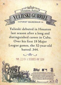 2017 Topps Gypsy Queen #22 Yulieski Gurriel Back