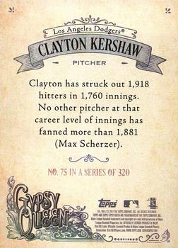 2017 Topps Gypsy Queen #75 Clayton Kershaw Back