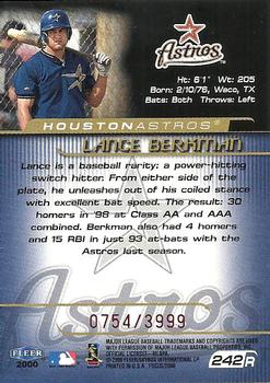 2000 Fleer Focus #242P Lance Berkman Back