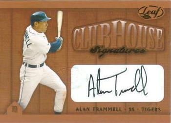 2002 Leaf - Clubhouse Signatures Bronze #NNO Alan Trammell Front