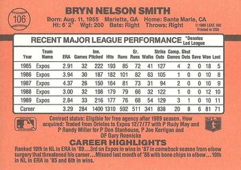 1990 Donruss #106 Bryn Smith Back