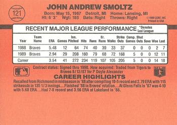 1990 Donruss #121 John Smoltz Back
