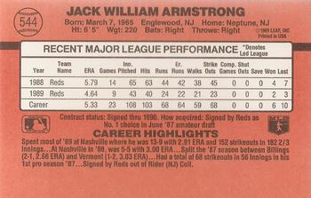 1990 Donruss #544 Jack Armstrong Back