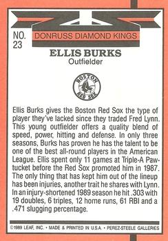 1990 Donruss #23 Ellis Burks Back
