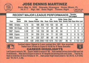 1990 Donruss #156 Dennis Martinez Back