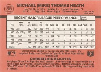 1990 Donruss #209 Mike Heath Back