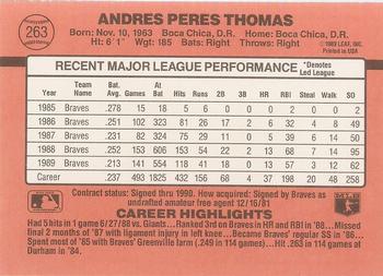 1990 Donruss #263 Andres Thomas Back