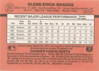 1990 Donruss #264 Glenn Braggs Back